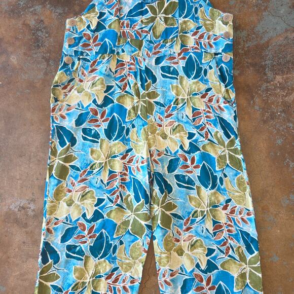 Vintage 90s Boho Rayon Beaded Printed Jumpsuit Overall Size S White Stag - Picture 4 of 8